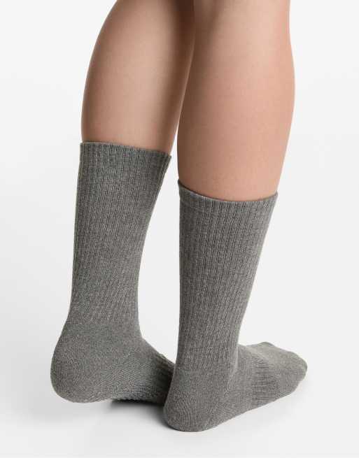 OYSHO 2 Pairs Of Classic Cotton Blend Yoga And Pilates Socks In Black