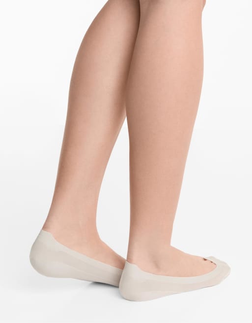 OYSHO 2 Pairs Of Low-cut Invisible Socks With Microfibre In Pale Ecru