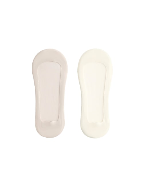 OYSHO 2 pairs of low-cut invisible socks with microfibre in pale ecru