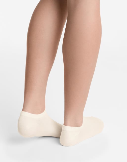 OYSHO 5 Pairs Of Cotton Blend Sneaker Socks In Pale Ecru