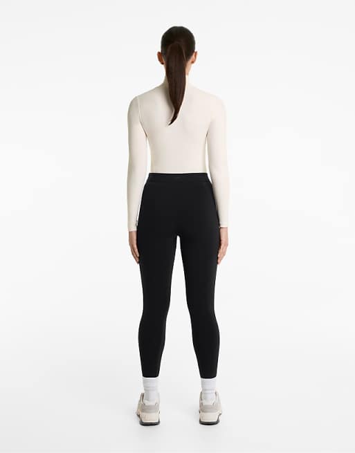 OYSHO Ankle-length High-rise Super-extra-warm Seamless 70cm Leggings In Black