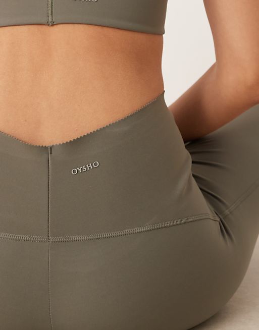 OYSHO Basic Compressive Ankle-length Leggings In Green