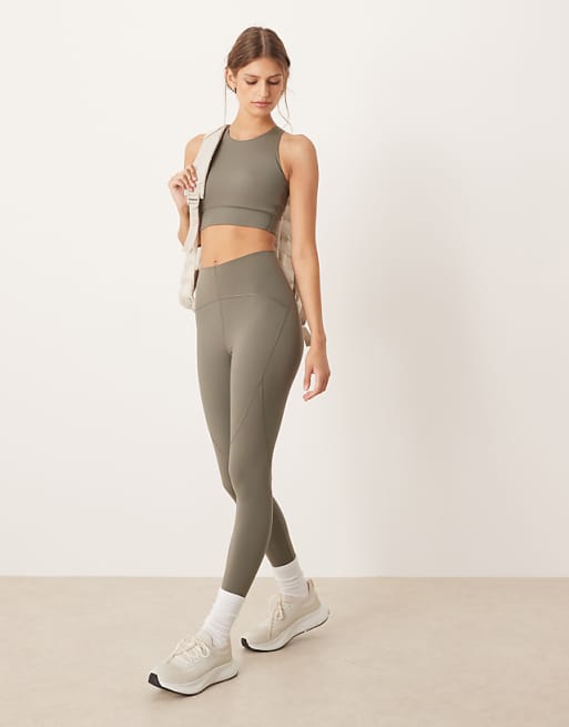 OYSHO Basic compressive ankle-length leggings in green