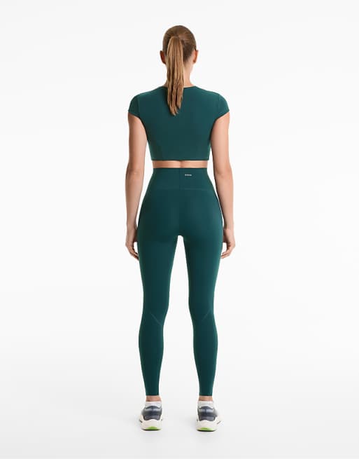 OYSHO Basic Compressive Ankle-length Leggings In Sea Green