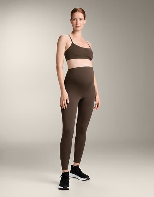 OYSHO Comfortlux 65cm Maternity Leggings In Dark Brown