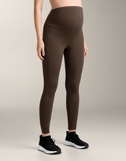 OYSHO Comfortlux 65cm maternity leggings in dark brown