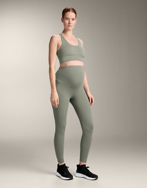 OYSHO Comfortlux 65cm maternity leggings in khaki