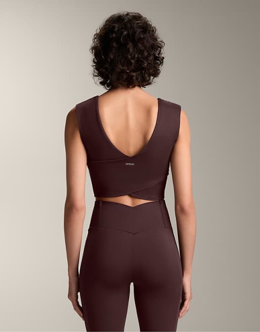 OYSHO Comfortlux Crossover Tank Top In Brown
