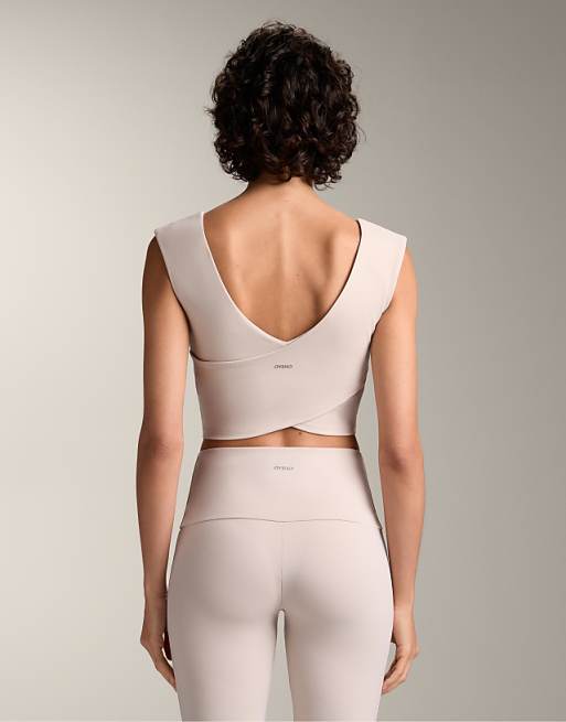 OYSHO Comfortlux Crossover Tank Top In Light Pink