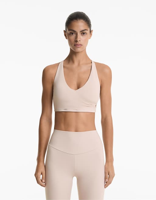 OYSHO Comfortlux Crossover Tank Top In Light Pink