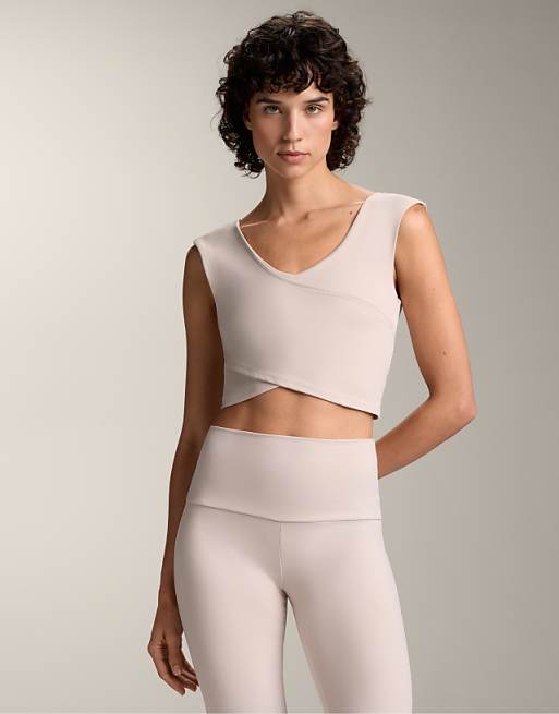 OYSHO Comfortlux crossover tank top in light pink