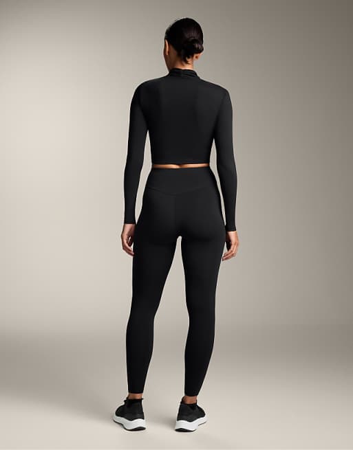 OYSHO Comfortlux Draped Neckline T-shirt In Black