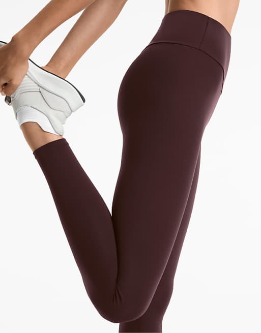 OYSHO Comfortlux High-rise Ankle-length Leggings In Brown