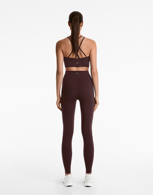 OYSHO Comfortlux High-rise Ankle-length Leggings In Brown