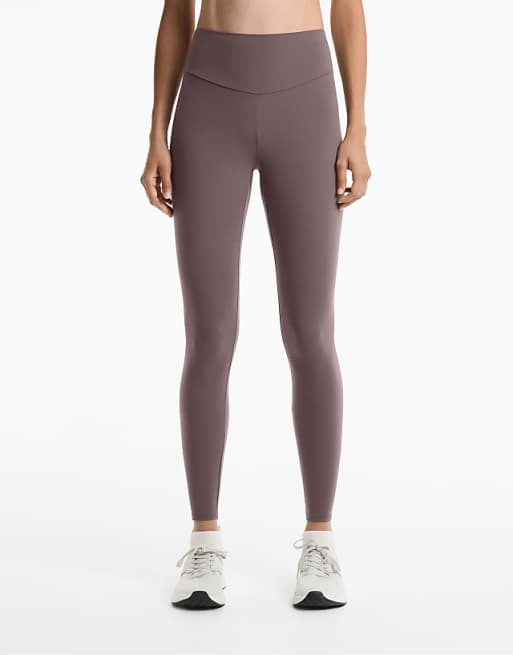 OYSHO Comfortlux High-rise Ankle-length Leggings In Grey-purple