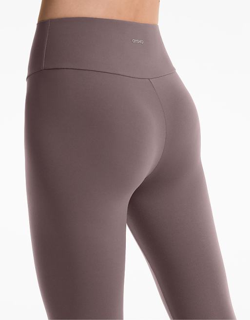 OYSHO Comfortlux High-rise Ankle-length Leggings In Grey-purple