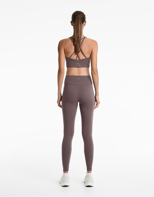 OYSHO Comfortlux High-rise Ankle-length Leggings In Grey-purple