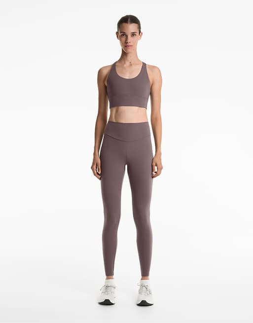 OYSHO Comfortlux high-rise ankle-length leggings in grey-purple