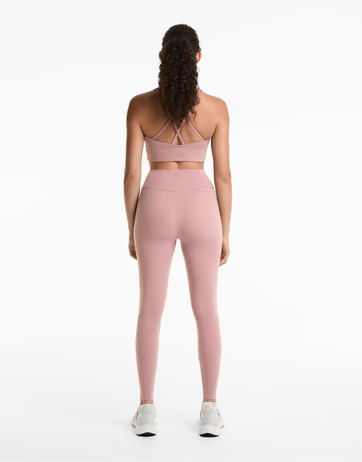 OYSHO Comfortlux High-rise Ankle-length Leggings In Washed Rose