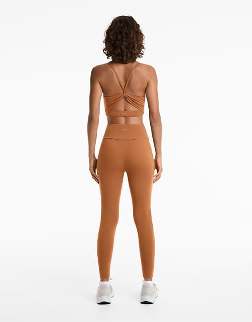 OYSHO Comfortlux high-rise ankle-length leggings in burnt orange