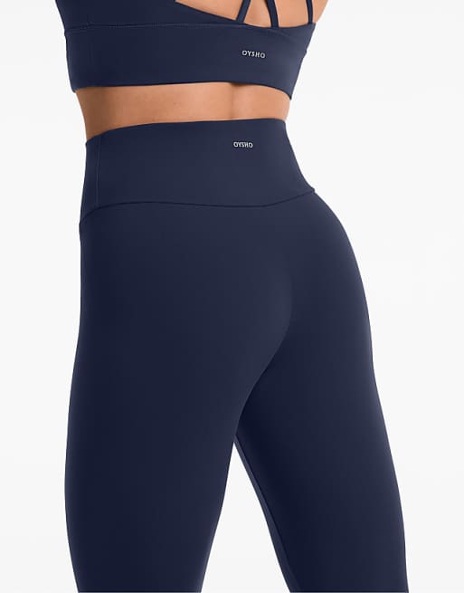OYSHO Comfortlux High-rise Ankle-length Leggings In Navy Blue