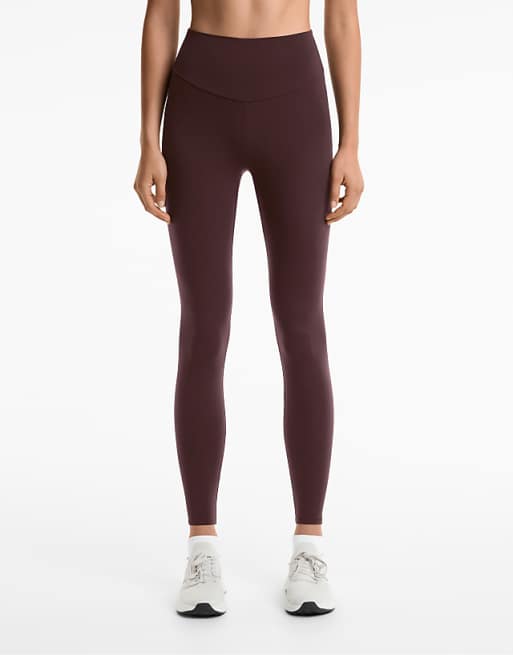 OYSHO Comfortlux high-rise ankle-length leggings in brown