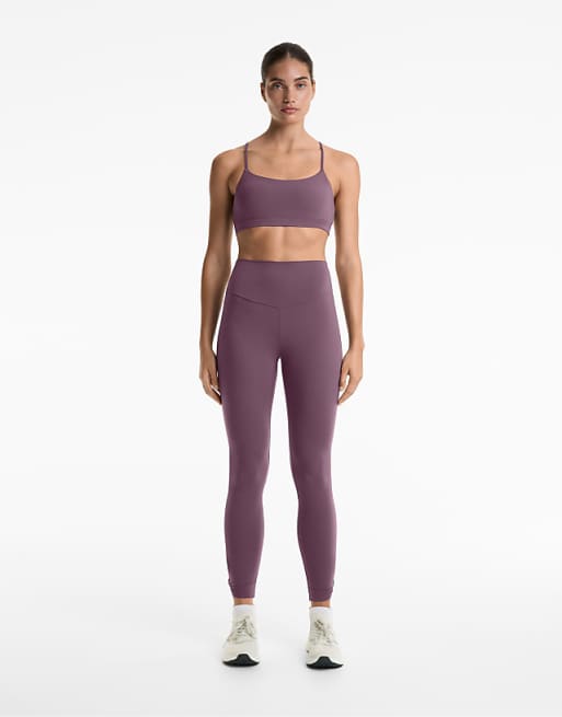 OYSHO Comfortlux high rise knot 65cm ankle-length leggings in lila