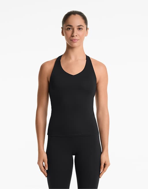 OYSHO Comfortlux Long Multi-strap Tank Top With Cups In Black