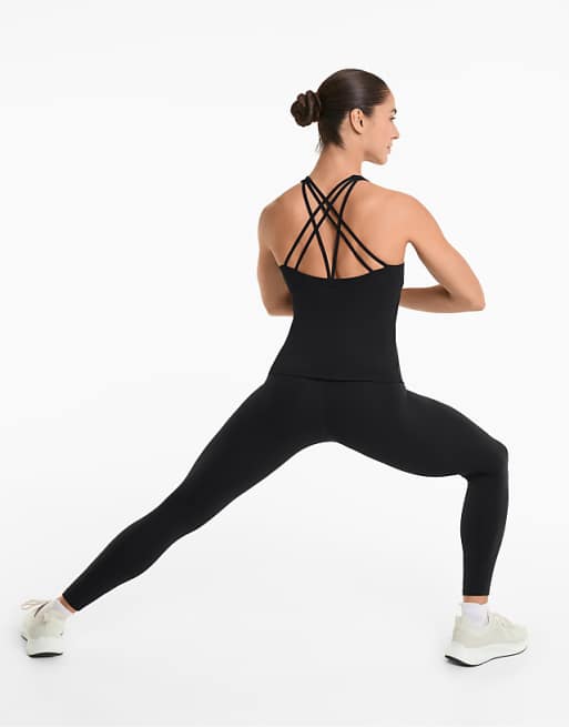 OYSHO Comfortlux Long Multi-strap Tank Top With Cups In Black