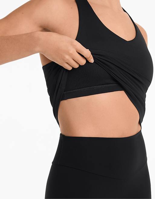 OYSHO Comfortlux Long Multi-strap Tank Top With Cups In Black