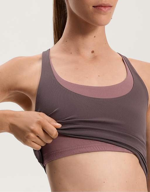 OYSHO Comfortlux Overlay Tank Top In Grey-purple