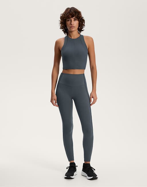 OYSHO Comfortlux Rib Tank Top In Grey