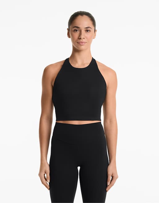 OYSHO Comfortlux Strap Tank Top With Cups In Black
