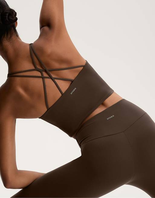 OYSHO Comfortlux Strap Tank Top With Cups In Light Brown