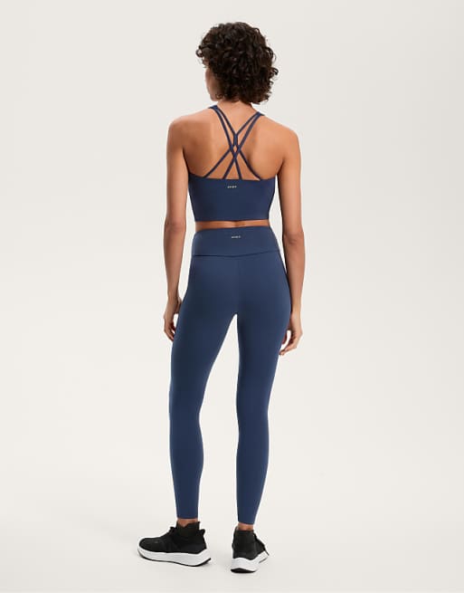 OYSHO Comfortlux Strap Tank Top With Cups In Navy Blue