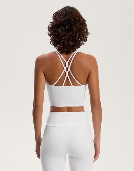 OYSHO Comfortlux Strap Tank Top With Cups In Off-white