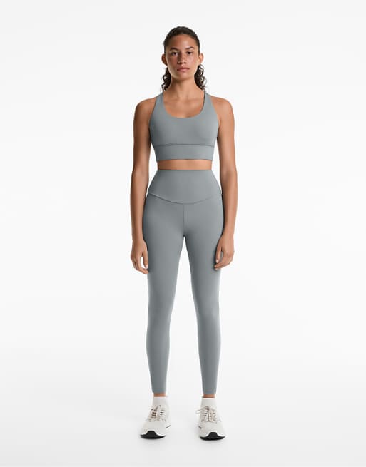 OYSHO Comfortlux Super-high-rise 65cm Ankle-length Leggings In Steel Bluek