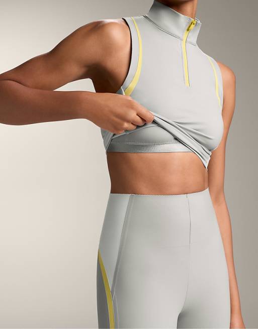 OYSHO Compressive Block Tank Top In Grey