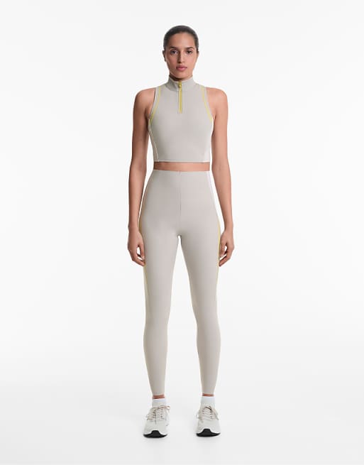 OYSHO Compressive Core Control 65cm Ankle-length Leggings In Grey