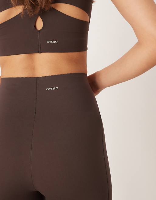 OYSHO Compressive Core Control Ankle-length Leggings In Brown