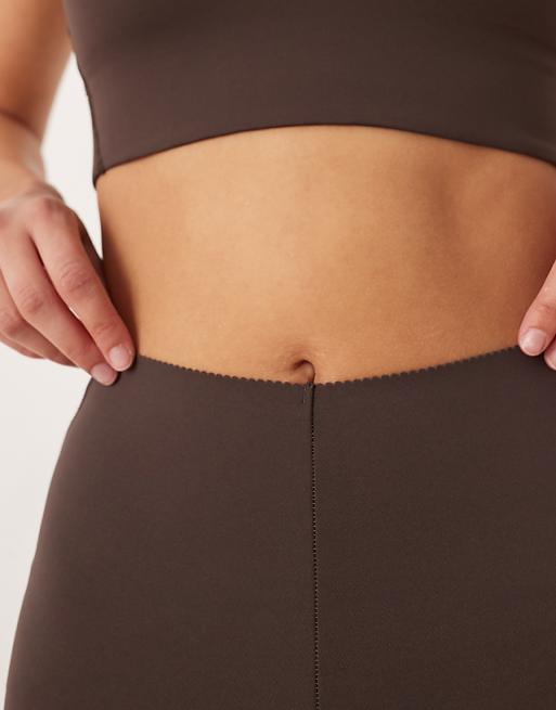 OYSHO Compressive Core Control Ankle-length Leggings In Brown