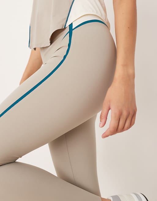 OYSHO Compressive Core Control Lines High Rise 65cm Ankle-length Leggings In Mink