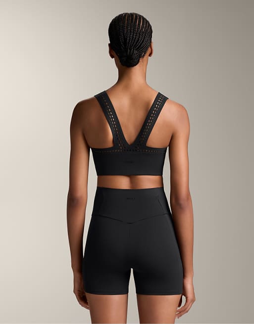 OYSHO Compressive Cutwork Tank Top In Black