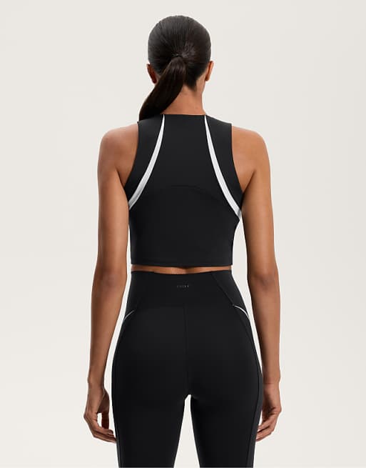 OYSHO Compressive Lines Tank Top In Black