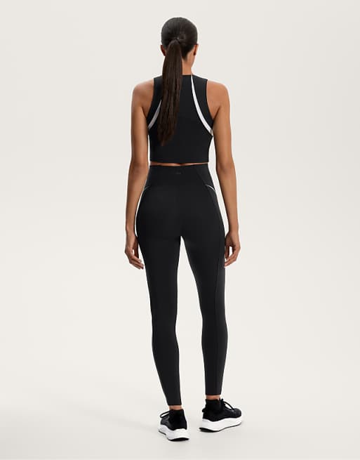 OYSHO Compressive Lines Tank Top In Black
