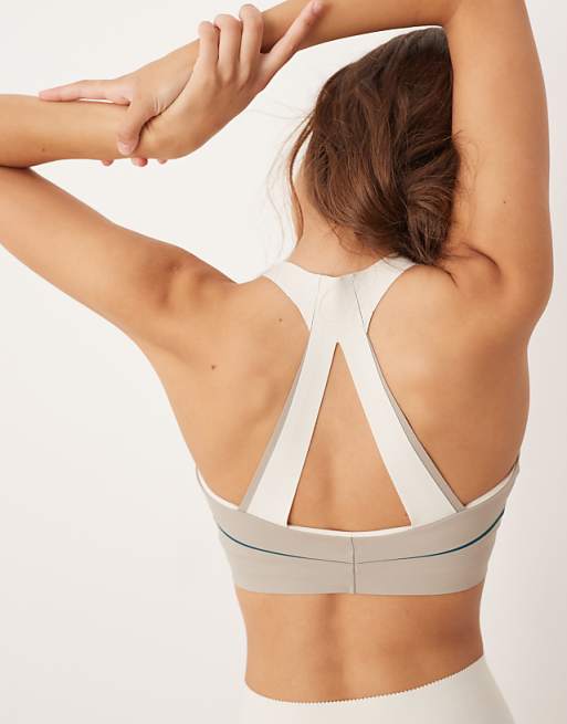 OYSHO Compressive Lines Tank Top In Pale Ecru