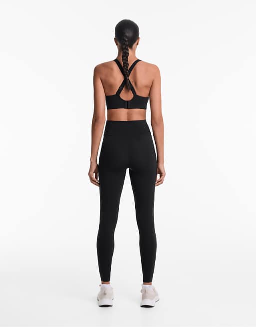 OYSHO Compressive Pocket High-rise 65cm Ankle-length Leggings In Black