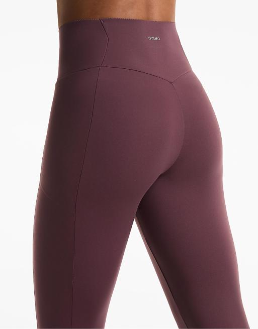 OYSHO Compressive Pocket High-rise 65cm Ankle-length Leggings In Burgundy