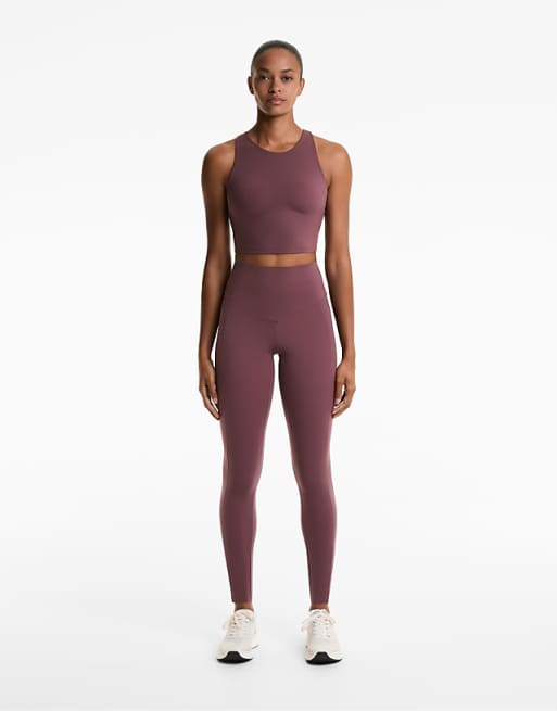 OYSHO Compressive tank top in burgundy