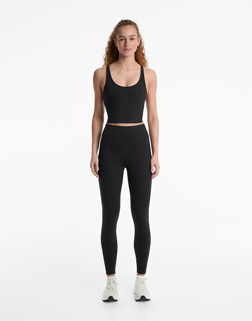 OYSHO Evermore 65cm High Rise Ankle-length Leggings In Black